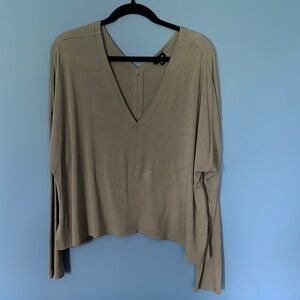 Cosabella Double V Long Sleeve Top Gray size XL